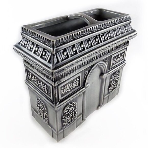 Paris French Toothbrush Holder Arc de Triomphe Ceramic Parisian French Country - Picture 1 of 9